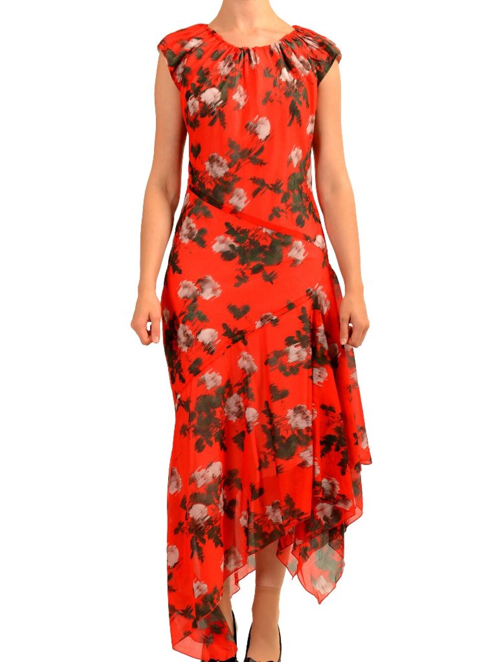 Hugo Boss Women's "Kefesha" Asymmetrical Midi Sleeveless Dress US S IT 40